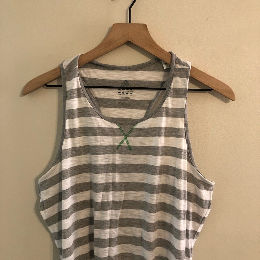 Adidas Casual Striped Tank Top Size Large - Picture 3 of 7